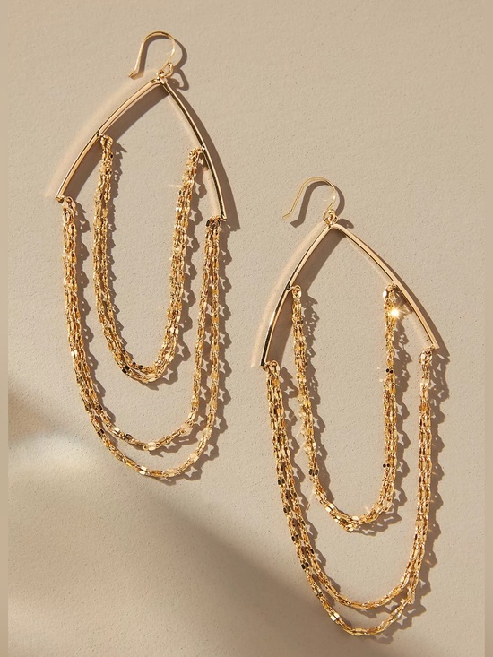 Anthropologie Jewelry - New Anthropologie Delicate Chain Gold Earrings